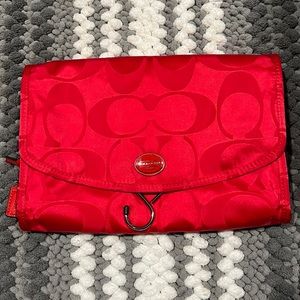 Coach Makeup Travel bag w/ hanging hook- Spicy Red!